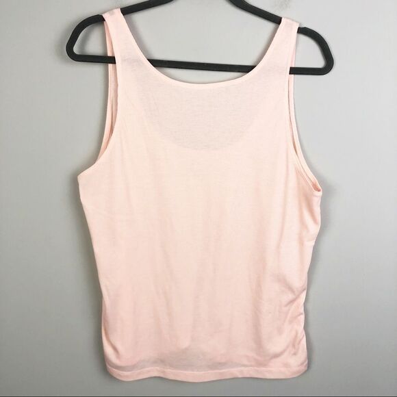 NIKE | Ribbed Scoop Back Peach Tank Top Dri-Fit Ruched Sides Plus Sz Women’s 1X - Picture 1 of 7